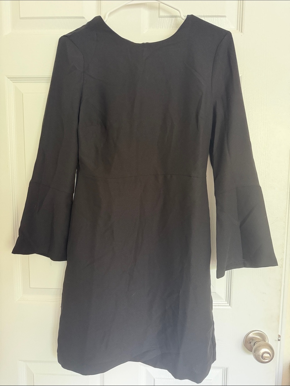 Banana Republic Black Long Sleeve Shift Dress with Flared Sleeves